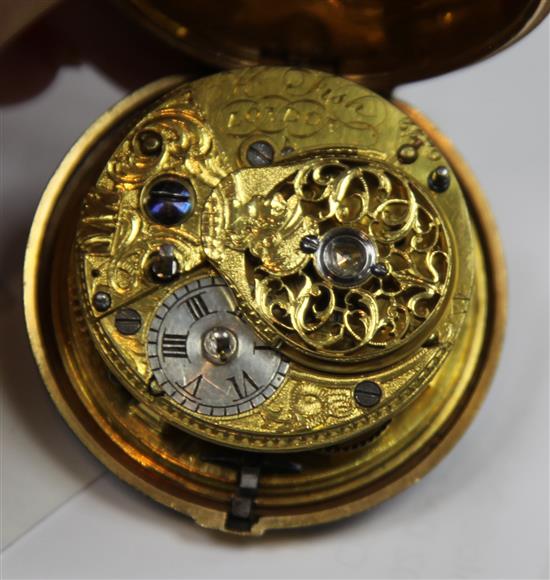 A George III gilt-metal pair-cased pocket watch by Henry Fish, London